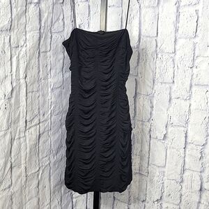 WINDSOR Black‎ Ruched Bodycon Open Back Mini Dress Medium